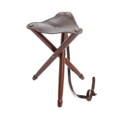 hunting stool, camping stool, leather camping stool
