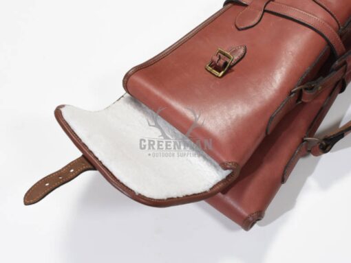 Double Tan leather shotgun case, leather shotgun case