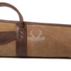 Tan and Brown Waxed Canvas Leather Shotgun Case, Canvas Leather Rifle Case