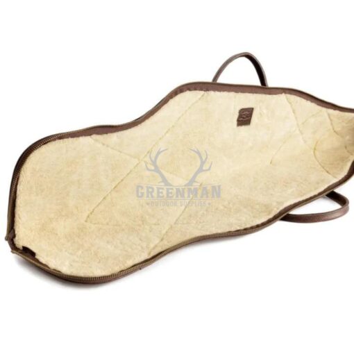 Tan and Brown Waxed Canvas Leather Rifle Case, Canvas Leather Gun Slip Case