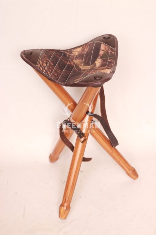 cordura caming stool, tripod camping stool, camping stool with genuine leather trim