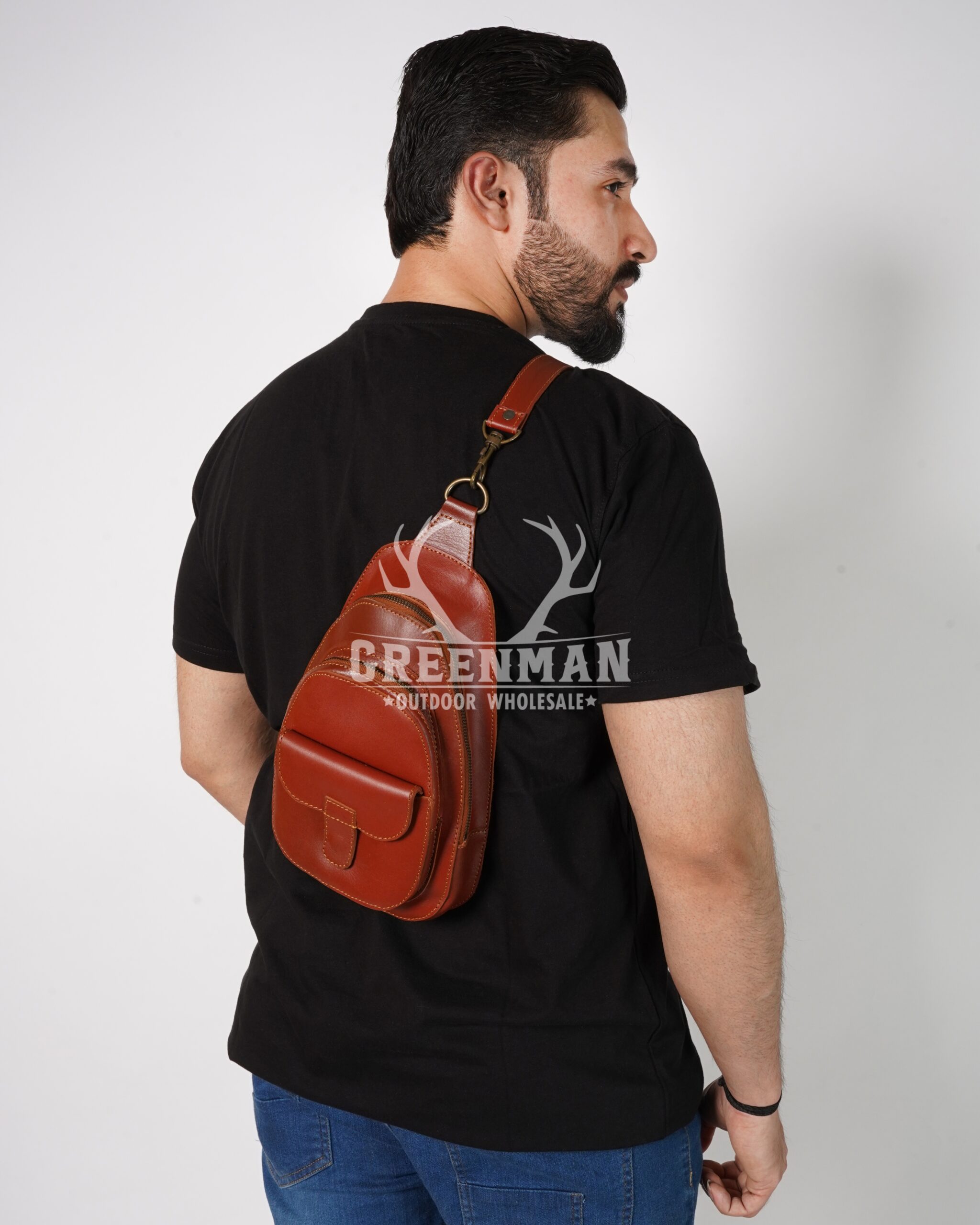 leather sling bag, leather crossbody bag, tan leather sling bag