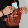 leather sling bag, leather crossbody bag, tan leather sling bag, cross body bag