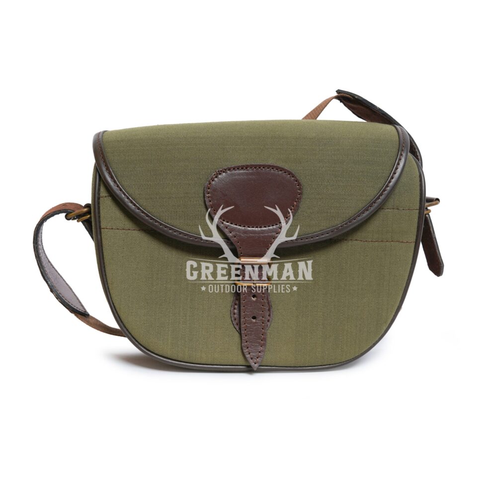 Canvas Leather Cartridge Bag | Green Cartridge Bag - Image 3