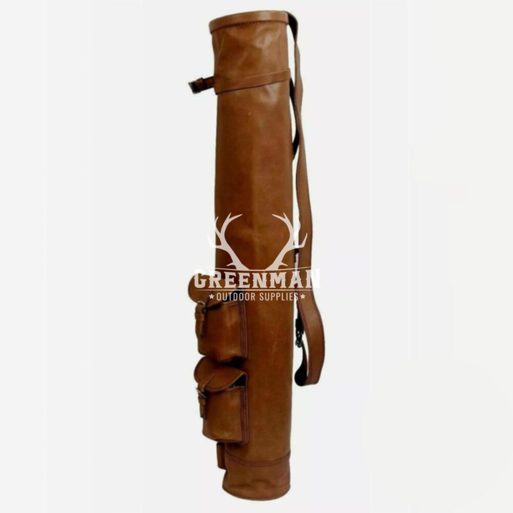 Leather Two Pocket Pencil Golf Bag | Brown Sunday Golf Bag - Image 3