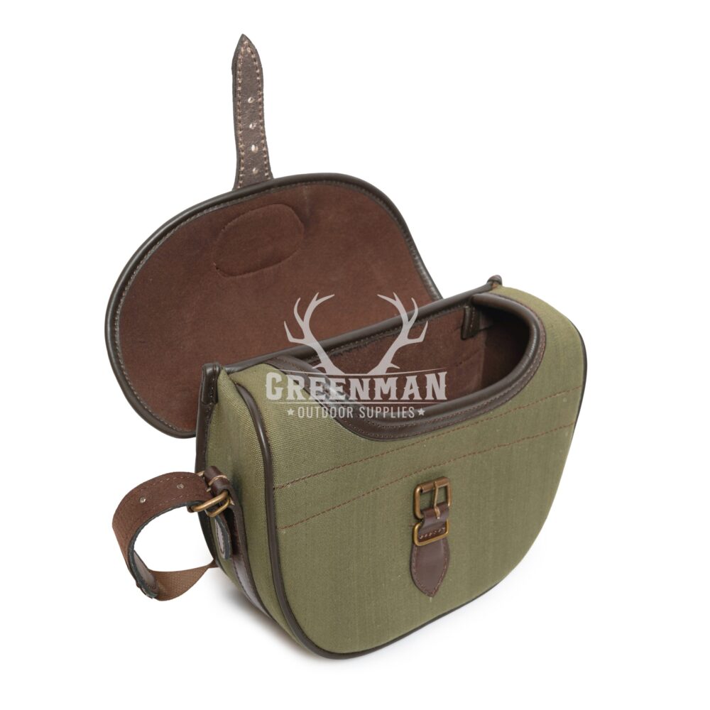 Canvas Leather Cartridge Bag | Green Cartridge Bag - Image 5