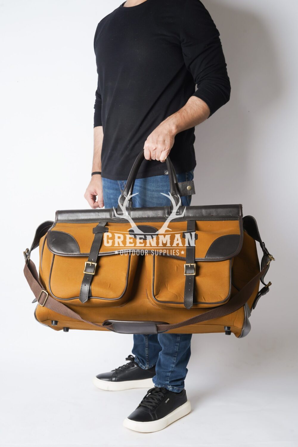 Canvas Leather Weekend Bag | Magazine Bag - Image 2