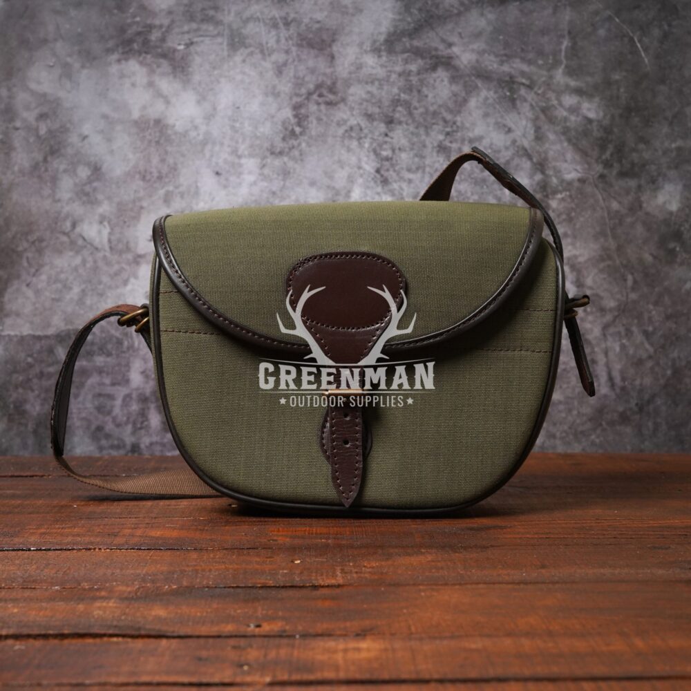 Canvas Leather Cartridge Bag | Green Cartridge Bag - Image 6