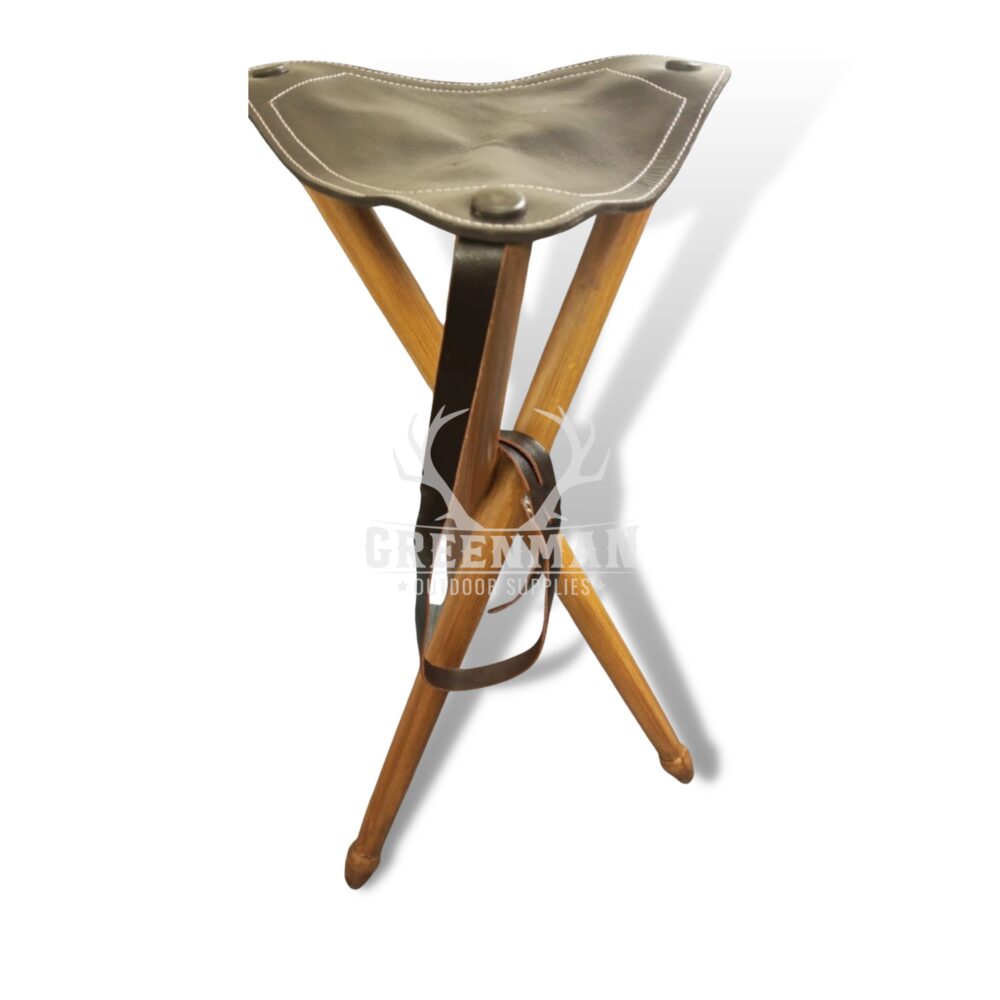 Leather Polo Camping Stool | Foldable Tripod Stool - Image 3