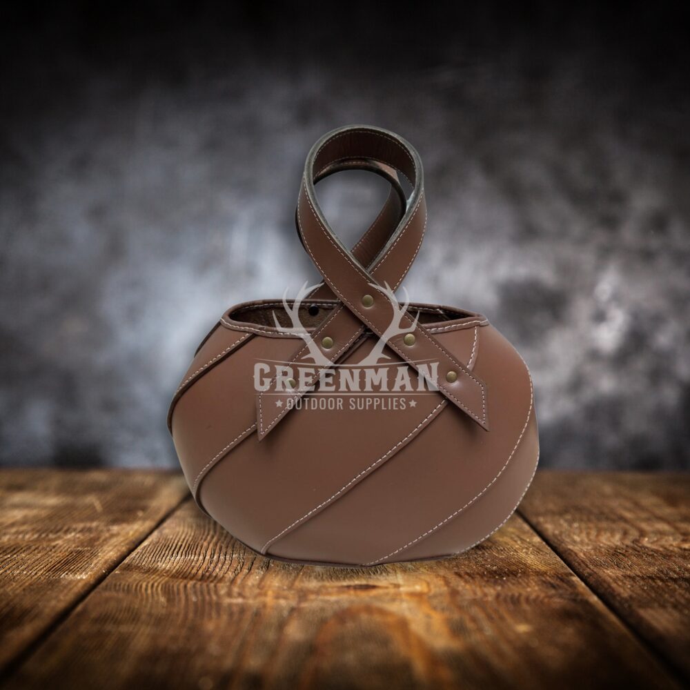 Round Leather Tote Bag | Brown Leather Bag for Women - Image 3
