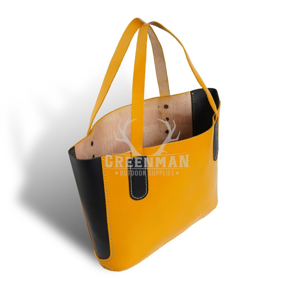 Genuine Yellow Leather Tote Bag | Leather Tote Hand Purse - Image 3
