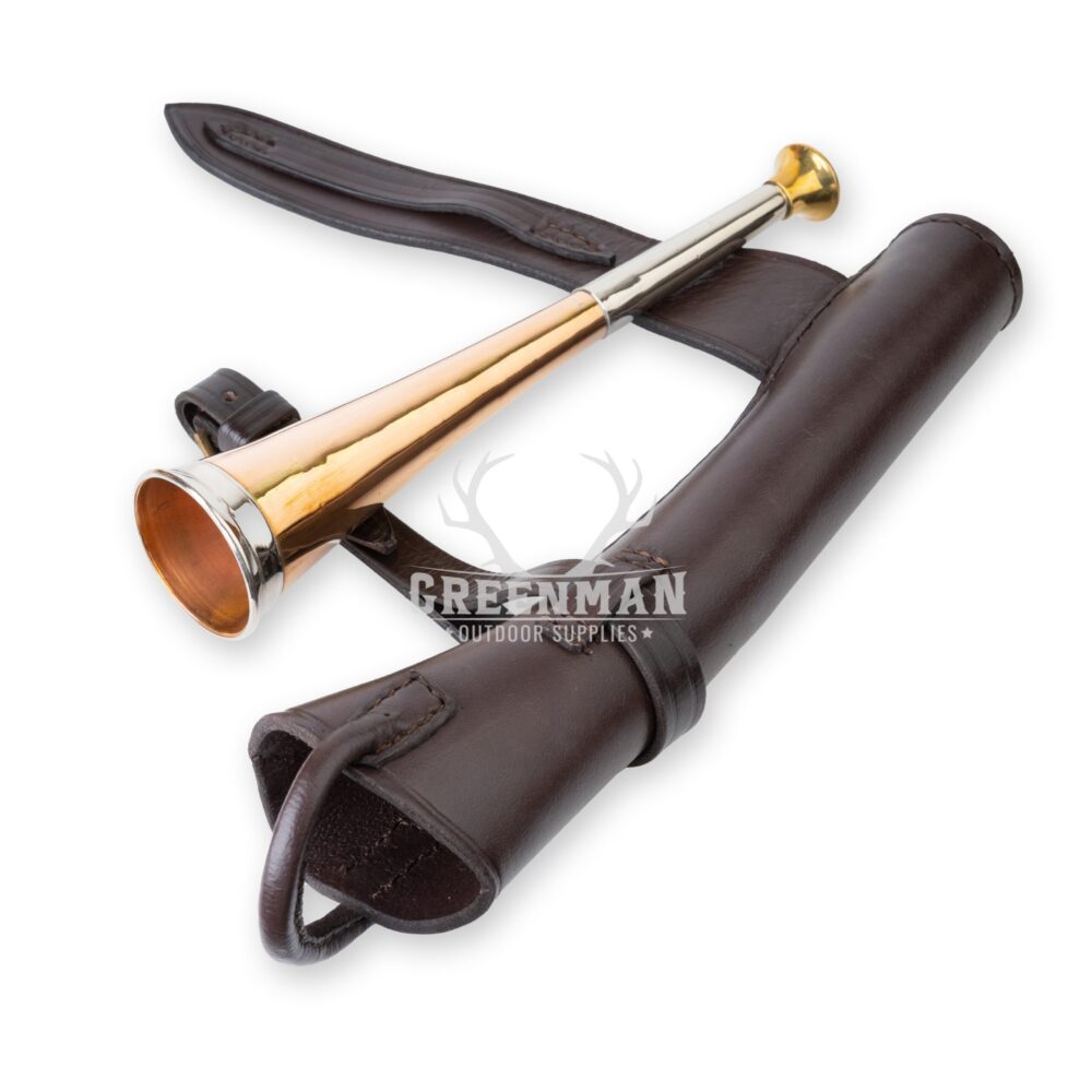 1 Band Fox Hunting Horn with Brass Mouthpiece | Leather Case - Image 2
