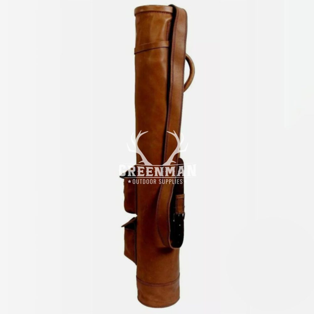 Leather Two Pocket Pencil Golf Bag | Brown Sunday Golf Bag - Image 2