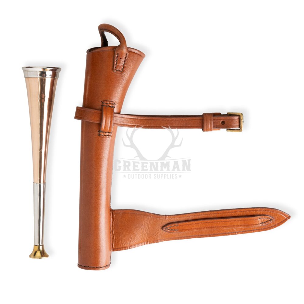 1 Band Fox Hunting Horn with Brass Mouthpiece | Leather Case - Image 3