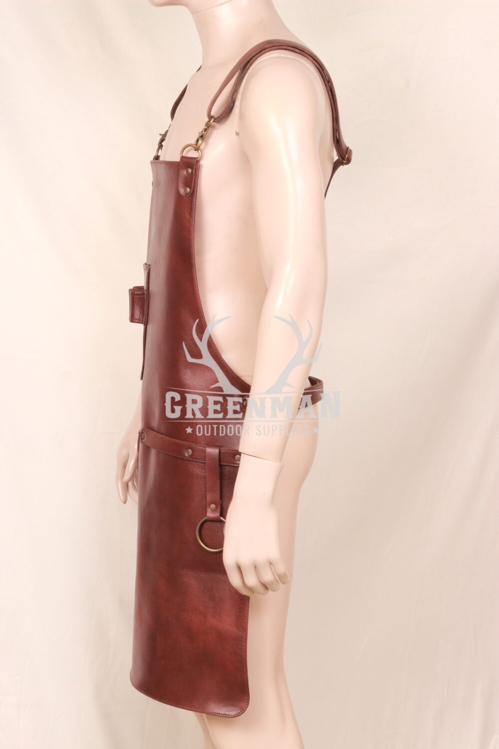 Brown Leather Apron for Men: Straps and Pockets for Style - Image 4