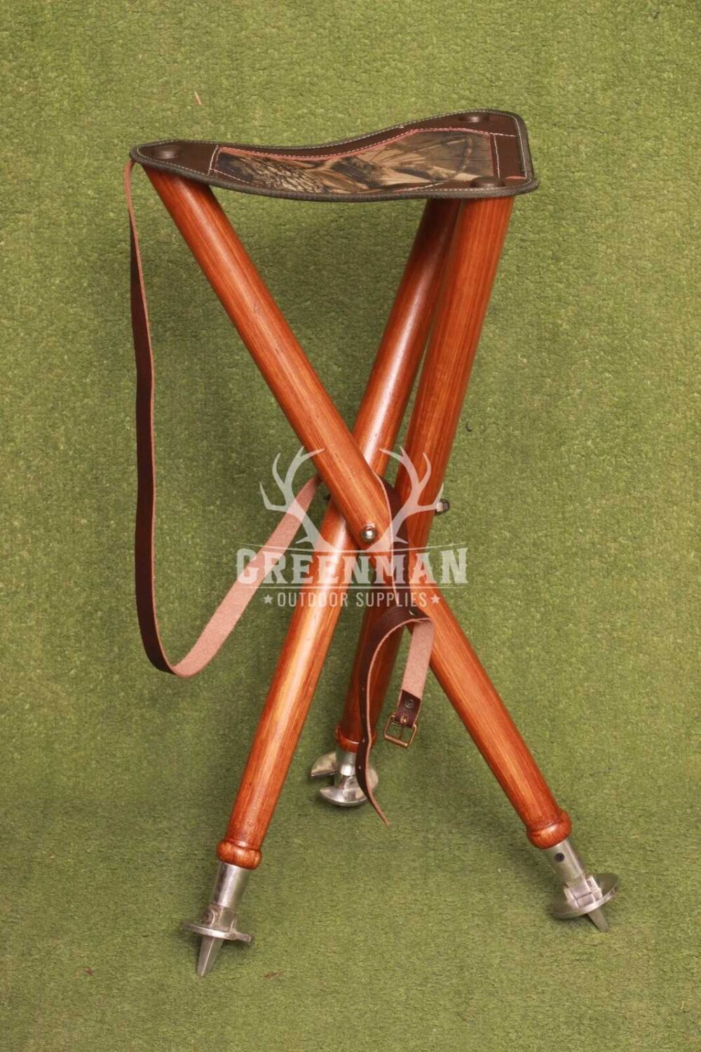 Portable Leather Camping Stool with Three Legs for Hunting