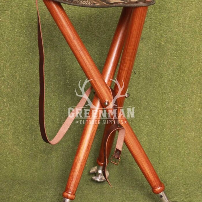 Portable Leather Camping Stool with Three Legs for Hunting