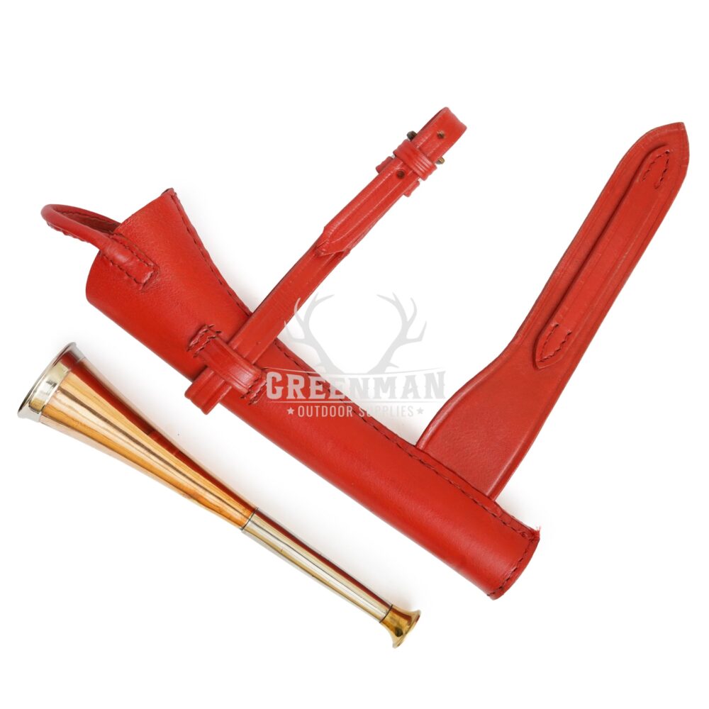 1 Band Fox Hunting Horn with Brass Mouthpiece | Leather Case - Image 4