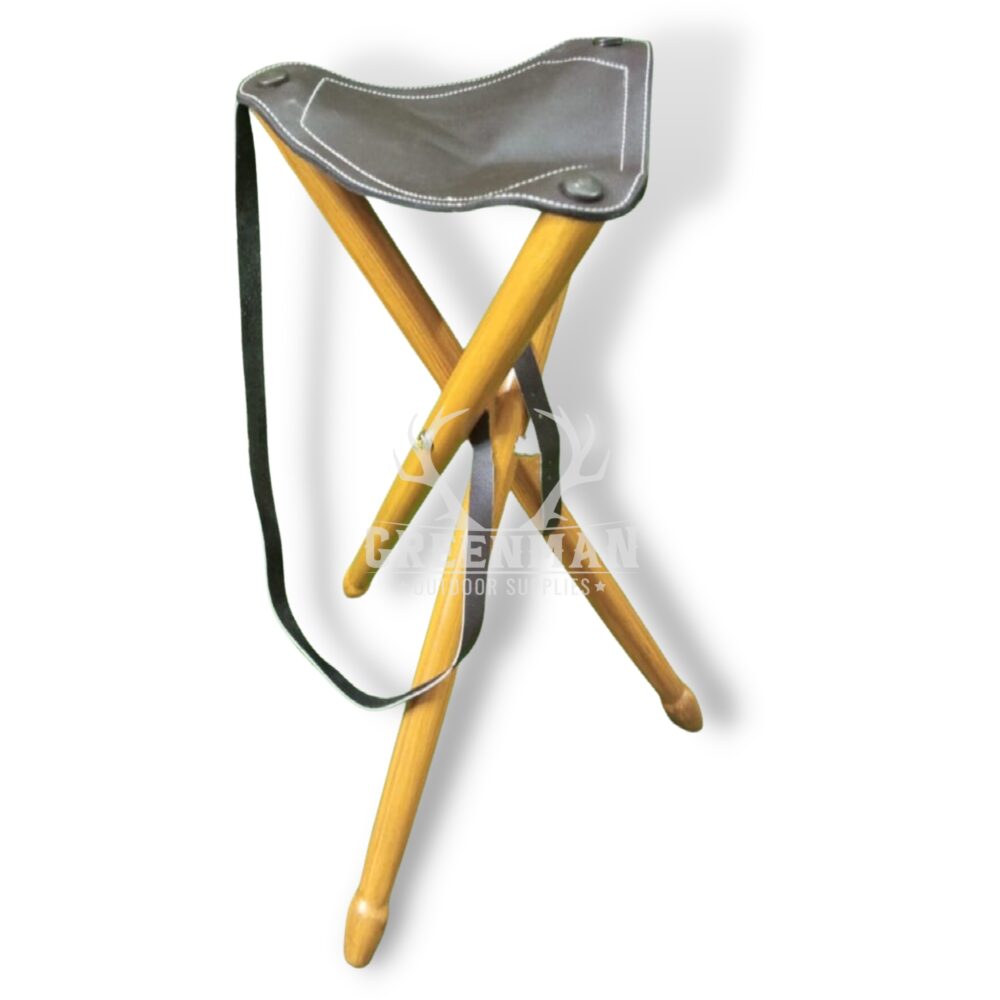 Leather Polo Camping Stool | Foldable Tripod Stool - Image 2