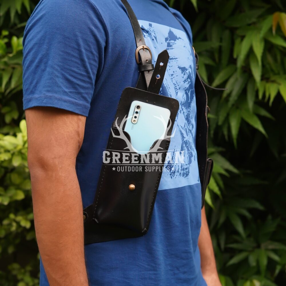 Black Shoulder Holster Bag | Genuine Leather Holster Bag - Image 4