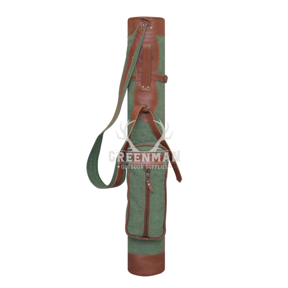 Leather Canvas Golf Pencil Bag | Zipped Sunday Golf Bag - Image 2
