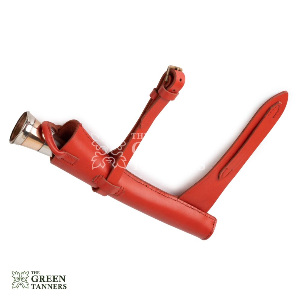 4 Band Fox Hunting Horn with Leather Case - Image 4