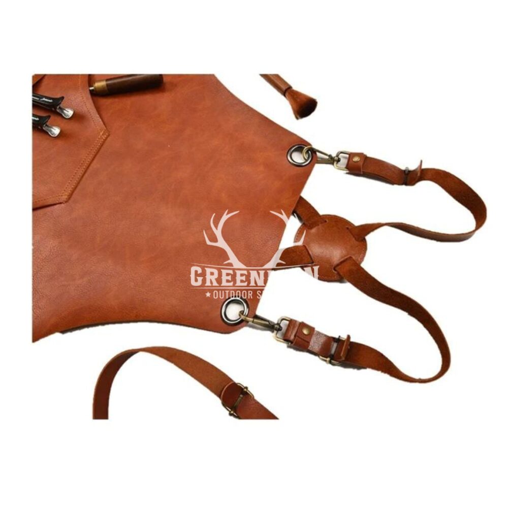 Genuine Leather Classic Apron | Tan Leather Work Apron - Image 3