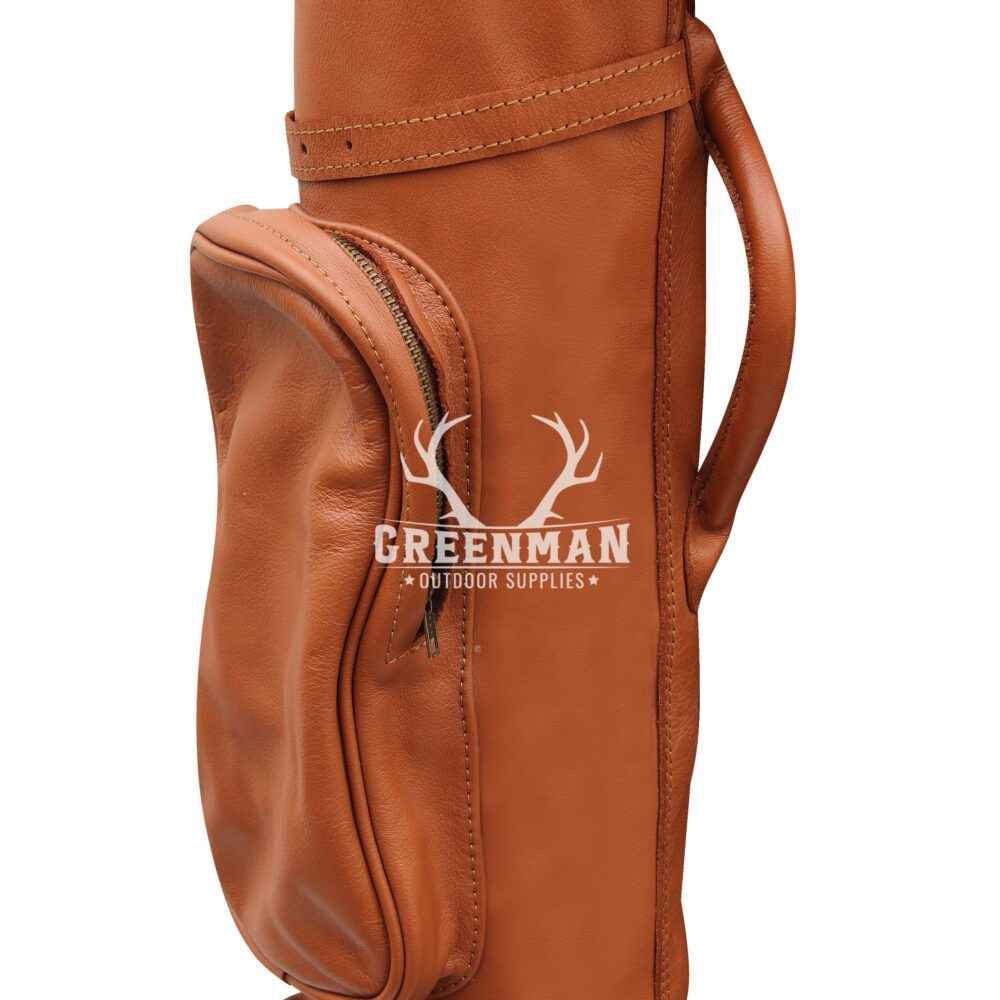 Leather Pencil Golf Bag with Tee Holder and Pockets - Image 6