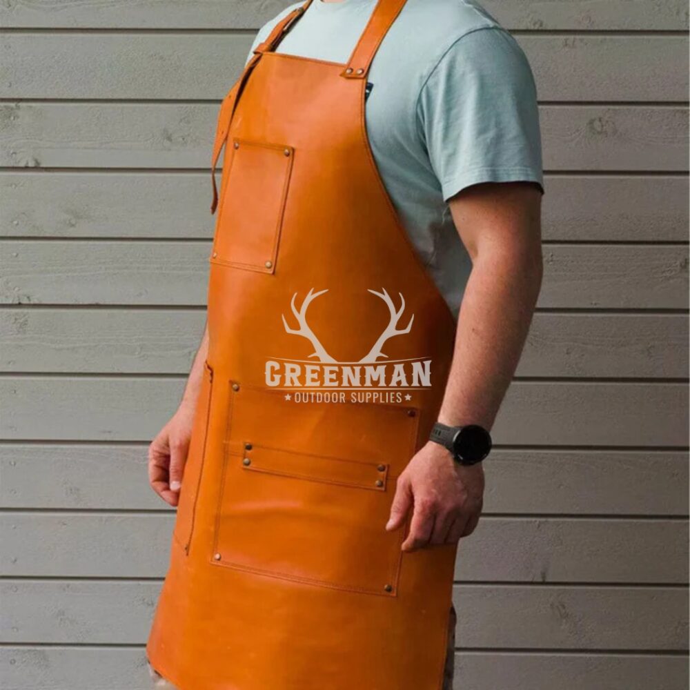 Genuine Tan Leather Apron: Professional Excellence - Image 4