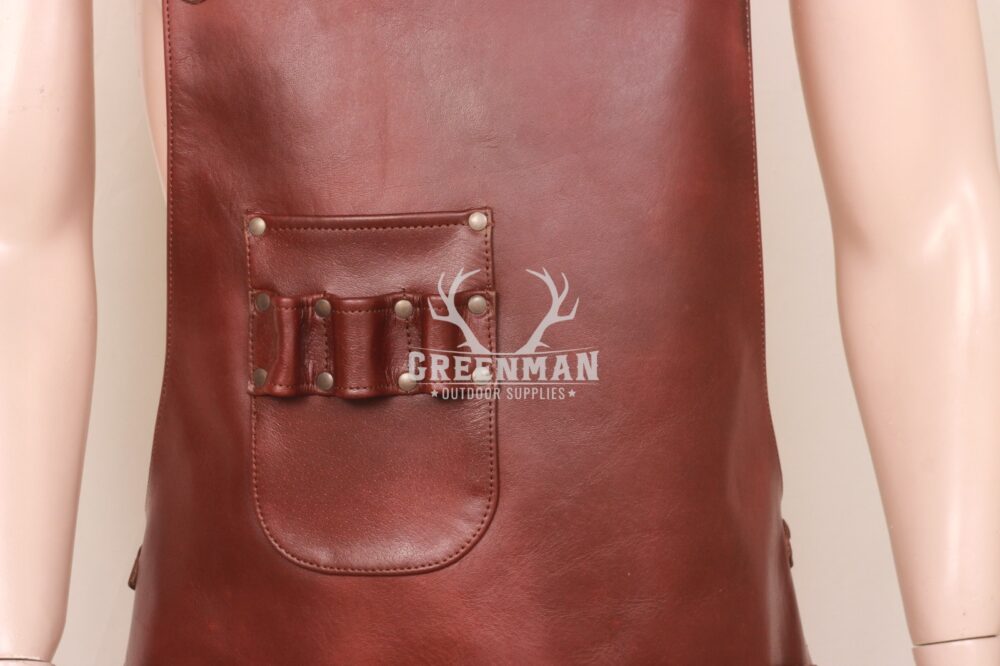 Brown Leather Apron for Men: Straps and Pockets for Style - Image 6