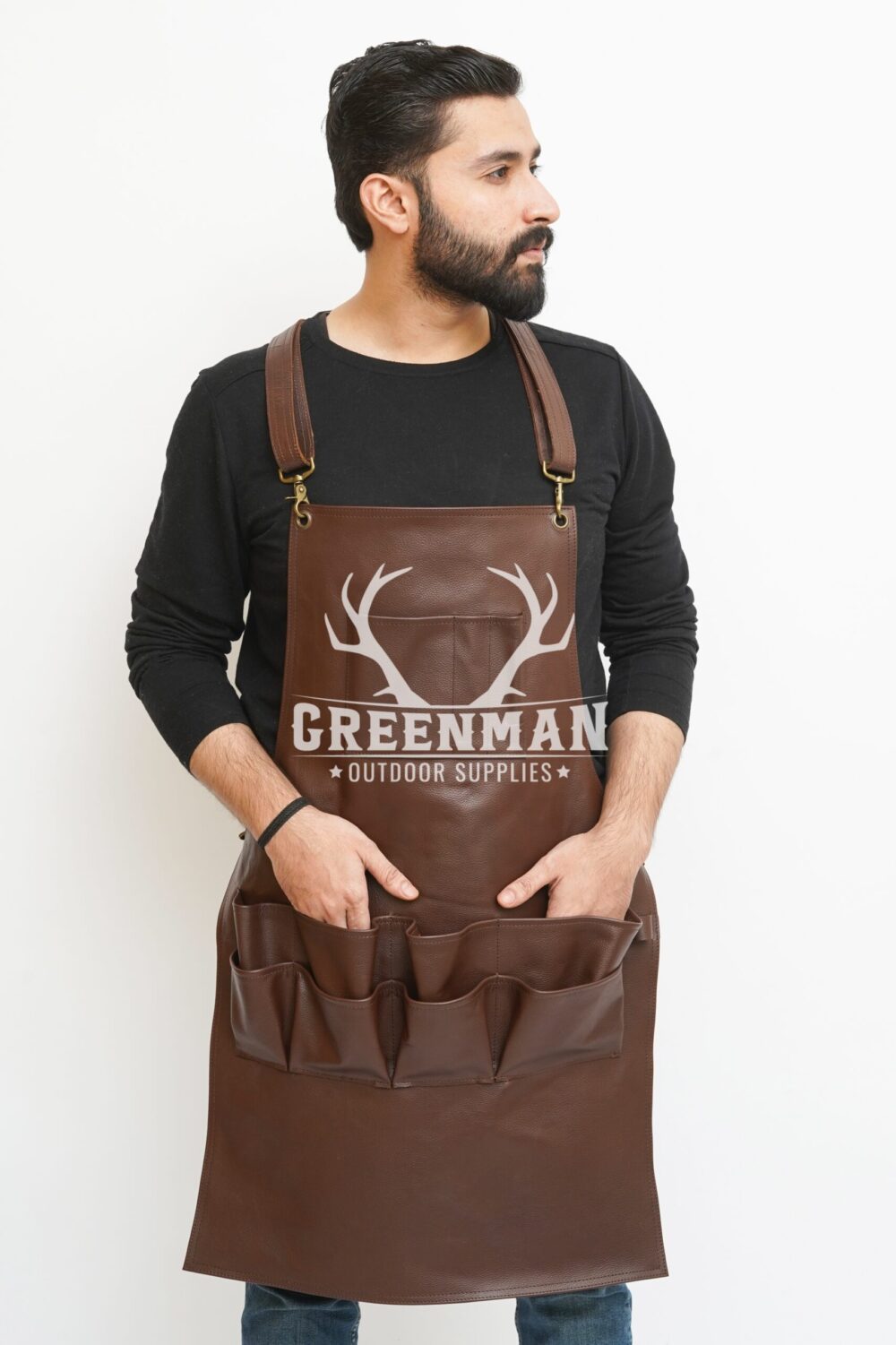 Multi Pockets Leather Apron for Men - Image 2