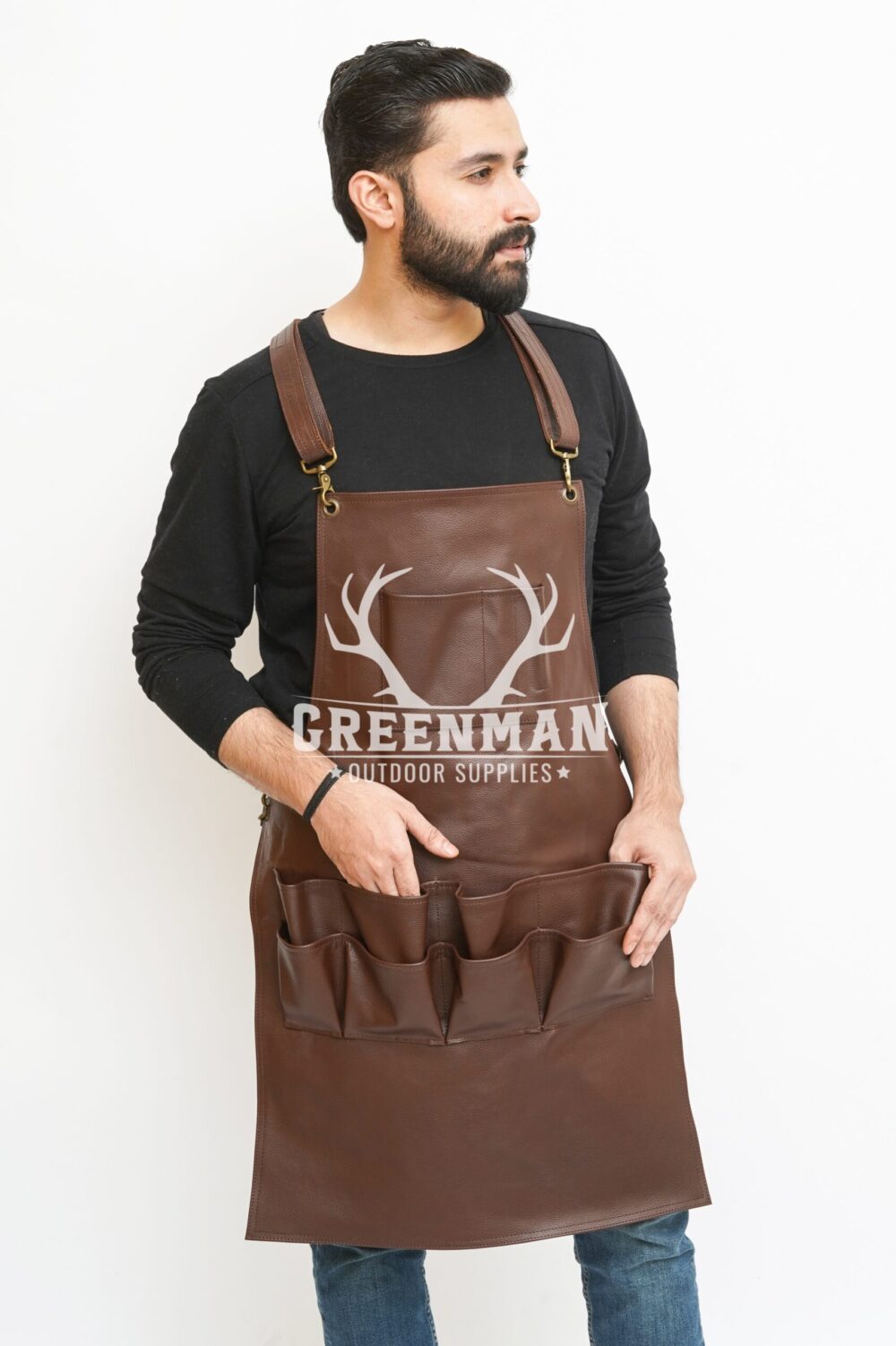 Multi Pockets Leather Apron for Men - Image 3