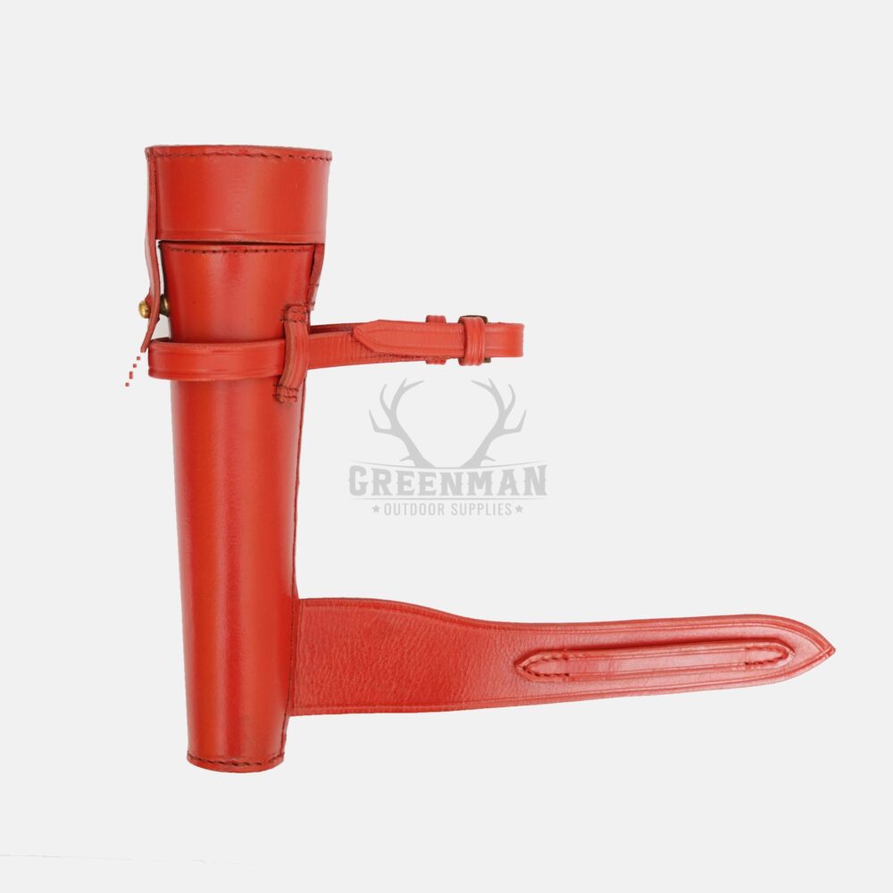 Stainless Steel Fox Hunting Flask Bottle with Red Leather Case - Image 4