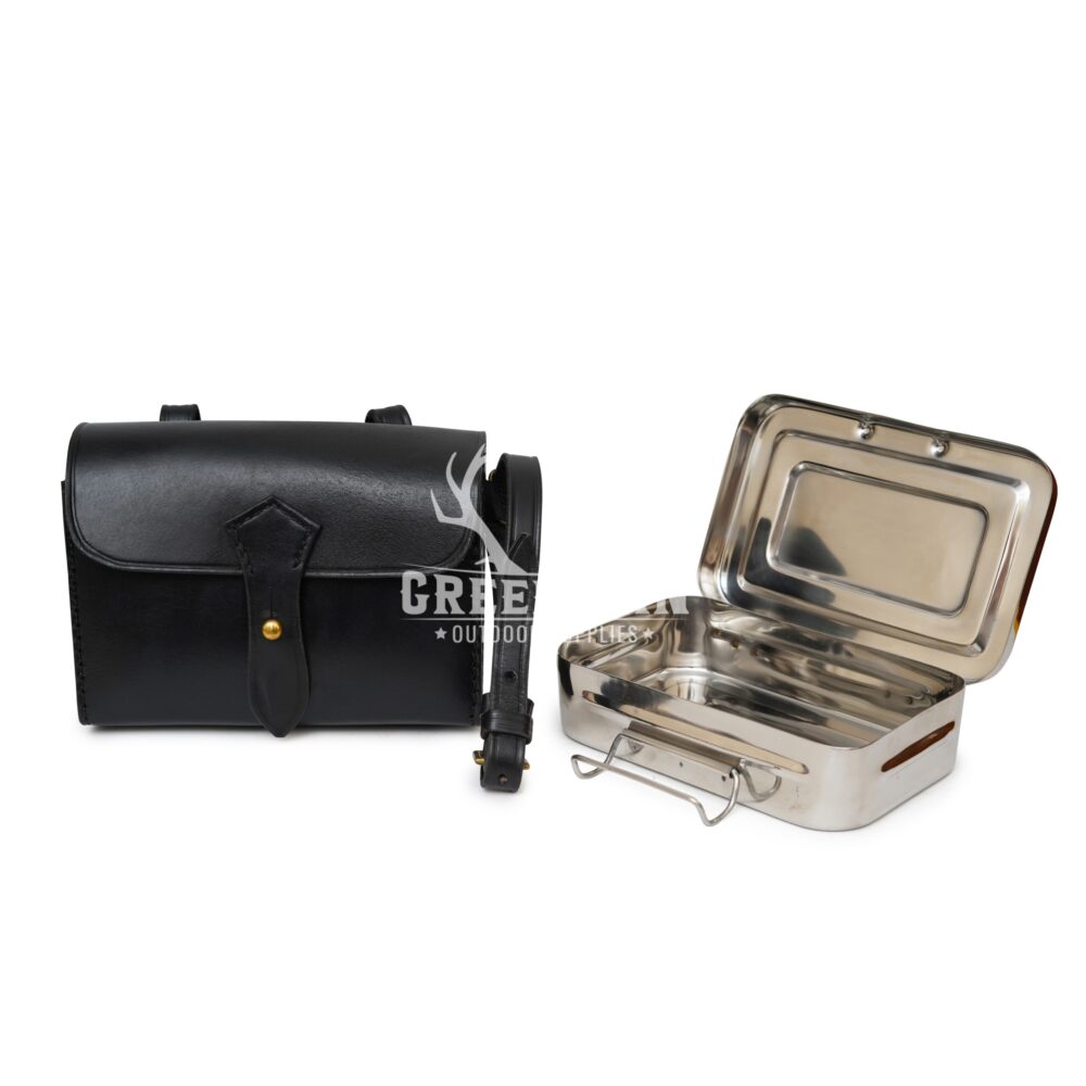 Stainless Steel Sandwich Tin with Leather Case - Tan - Image 5