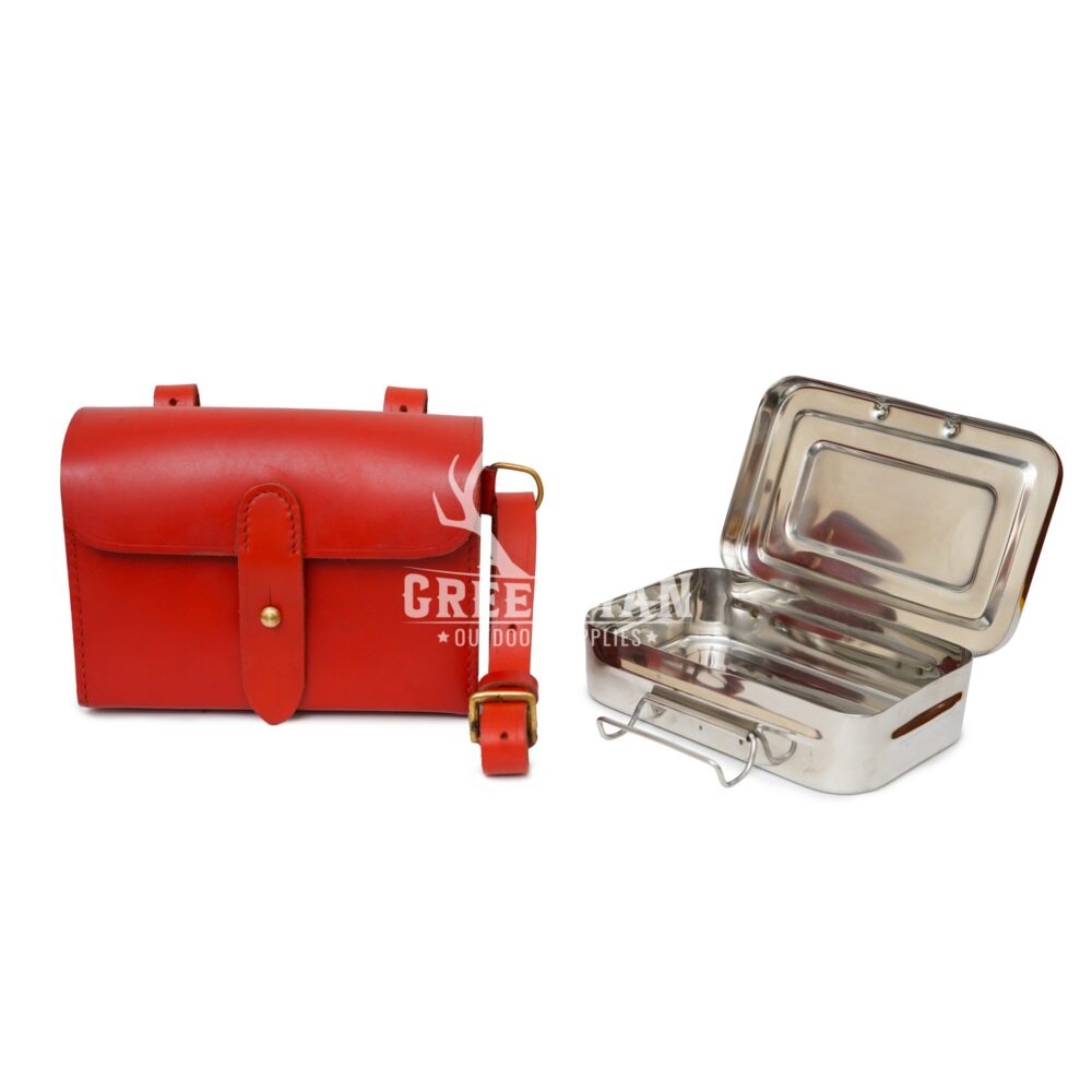 Stainless Steel Sandwich Tin with Leather Case - Tan - Image 6