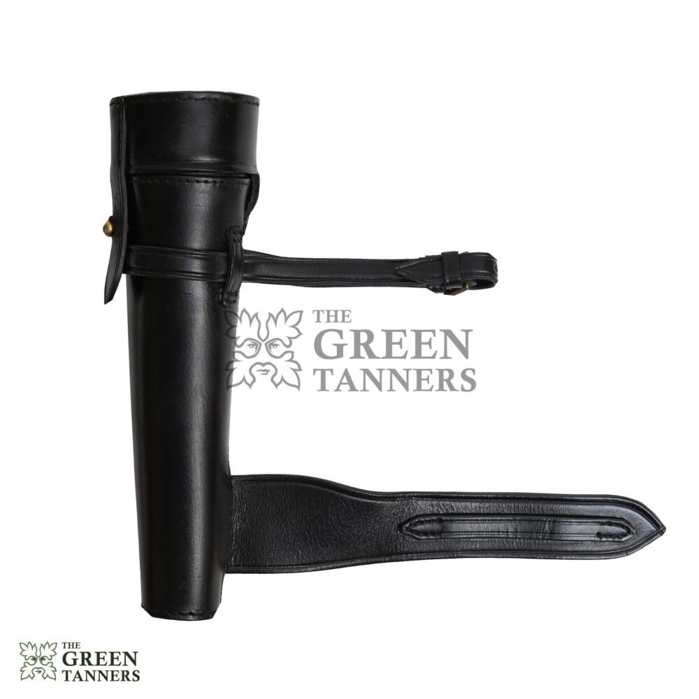 Fox Hunting Flask Bottle with Black Leather Case - Image 5