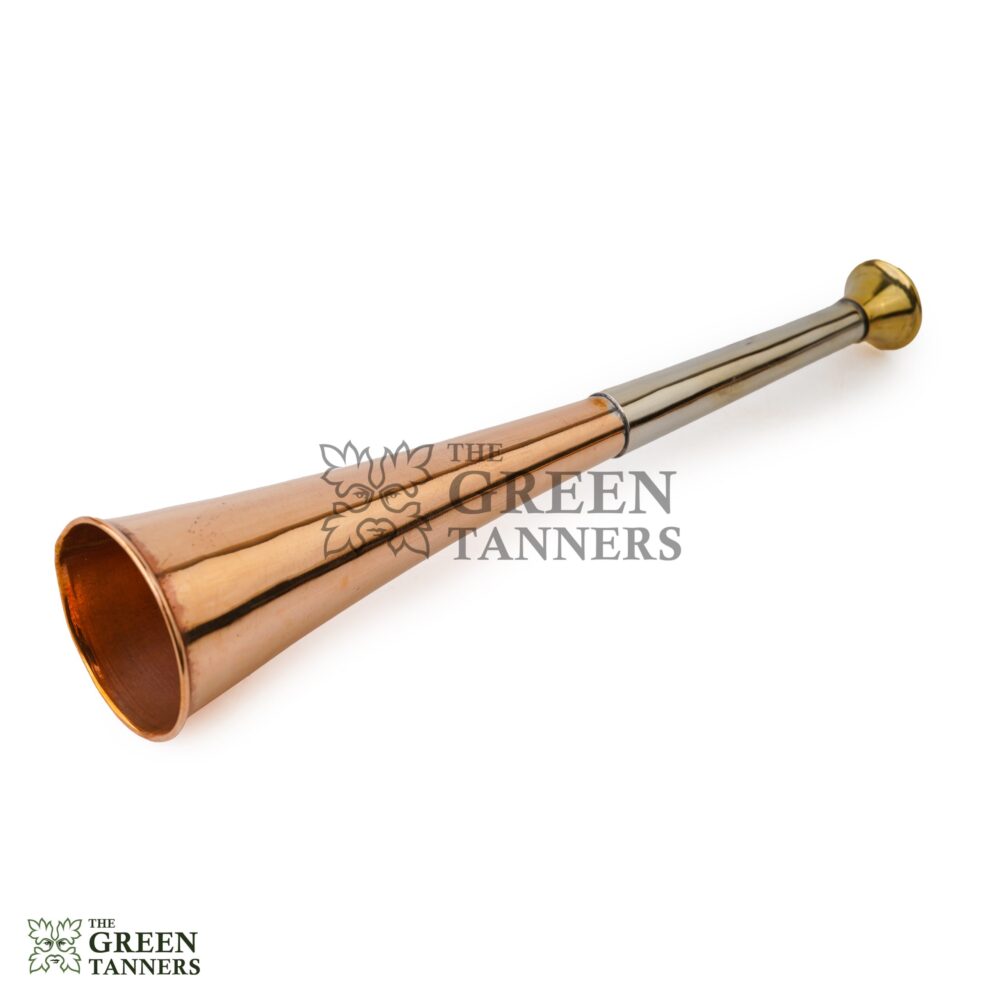 Plain Copper Fox Hunting Horn with Brass Mouthpiece - Image 2
