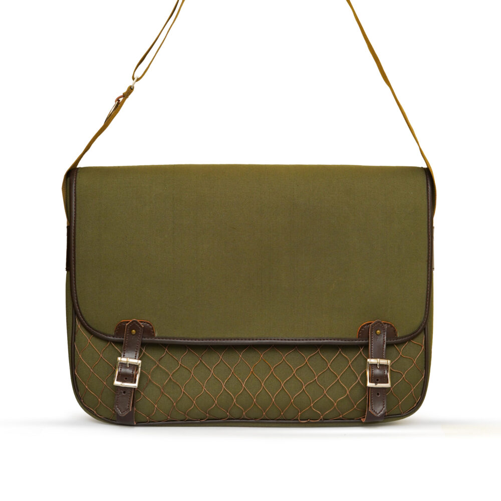 Canvas Leather crossbody Game Bag | Fishnet Satchel Bag