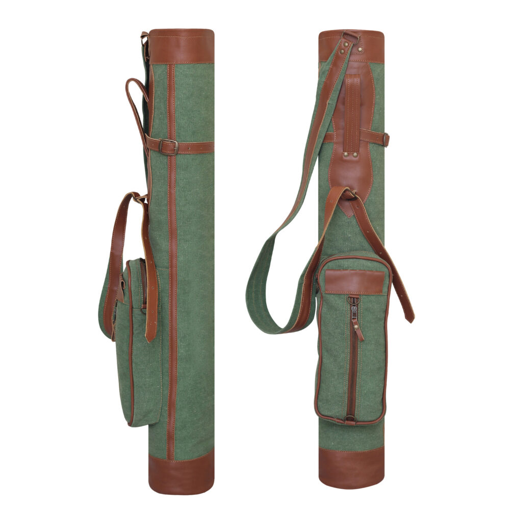 Leather Canvas Golf Pencil Bag | Zipped Sunday Golf Bag