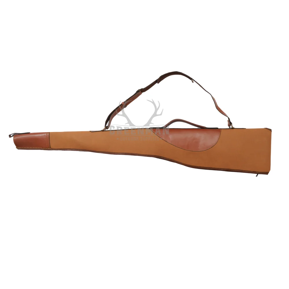 Canvas Shotgun Case, leather piping shotgun, canvas and leather comnination case , canvas case, short gun with canvas and leather, leather piping and adjustable shoulder strap