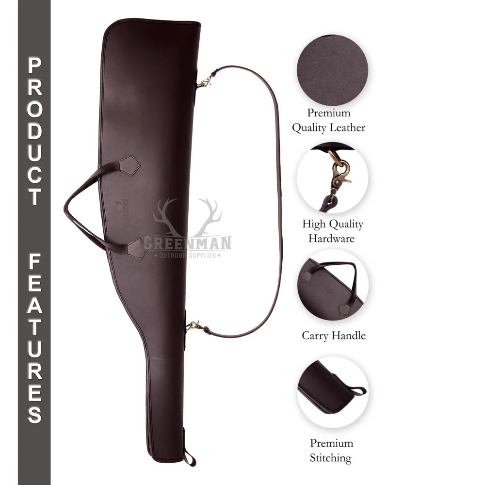 Premium Leather Rifle Case, Padded Leather Rifle Case, Secure Leather Rifle Case, Leather Firearm Case, Rifle Case with Leather