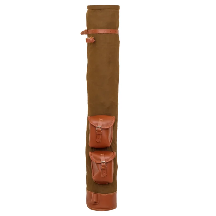 vintage canvas golf bag, leather trimmed golf bag, lightweight pencil golf bag, classic walking golf bag, canvas golf bag for 9 clubs, green and brown golf bag,