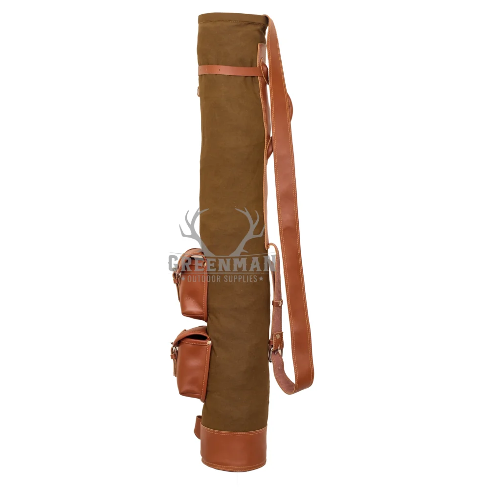 vintage canvas golf bag, leather trimmed golf bag, lightweight pencil golf bag, classic walking golf bag, canvas golf bag for 9 clubs, green and brown golf bag,