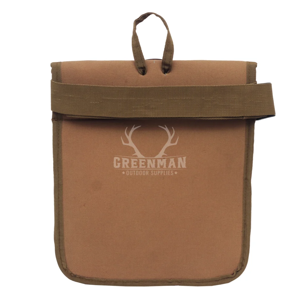 Open top cartridge bag filled with red shotgun shells