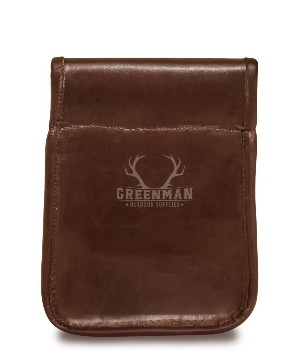 Leather Cartridge Bag Front View,Genuine Leather Cartridge Bag with Belt Loop,Handcrafted Leather Cartridge Bag for Shooters,Cartridge Bag with 50 Round Capacity, Leather Ammo Pouch with Front and Main Pockets