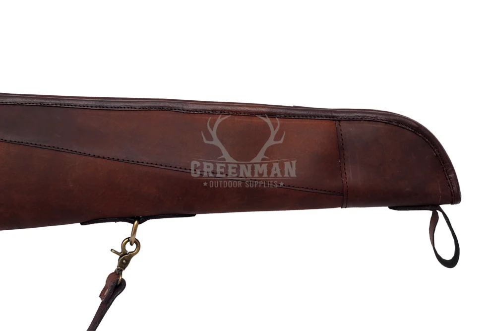 leather rifle case, fleece lined rifle bag, rifle case with durable quailty, rifle case with premium quality, brown leather gun case, rifle case with brass buckles, full grain leather firearm case