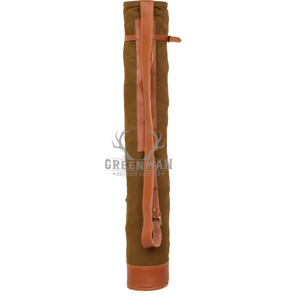 vintage canvas golf bag, leather trimmed golf bag, lightweight pencil golf bag, classic walking golf bag, canvas golf bag for 9 clubs, green and brown golf bag,