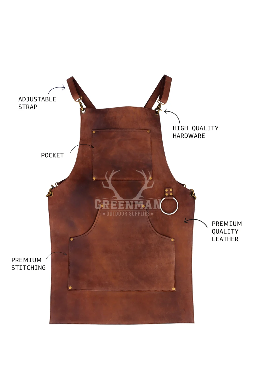 Professional chef using heavy-duty leather apron