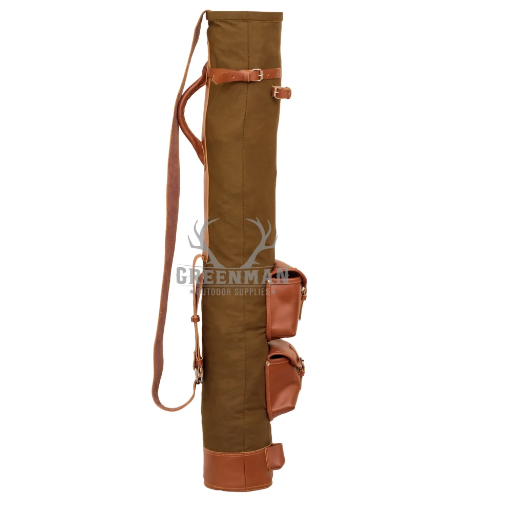 vintage canvas golf bag, leather trimmed golf bag, lightweight pencil golf bag, classic walking golf bag, canvas golf bag for 9 clubs, green and brown golf bag,